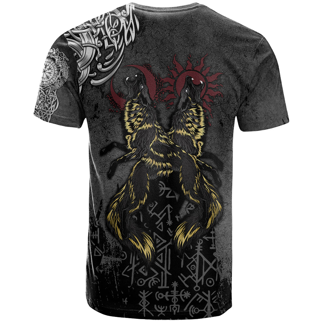 Viking Skoll and Hati T-Shirt Chasing Eternity Graphic Tee