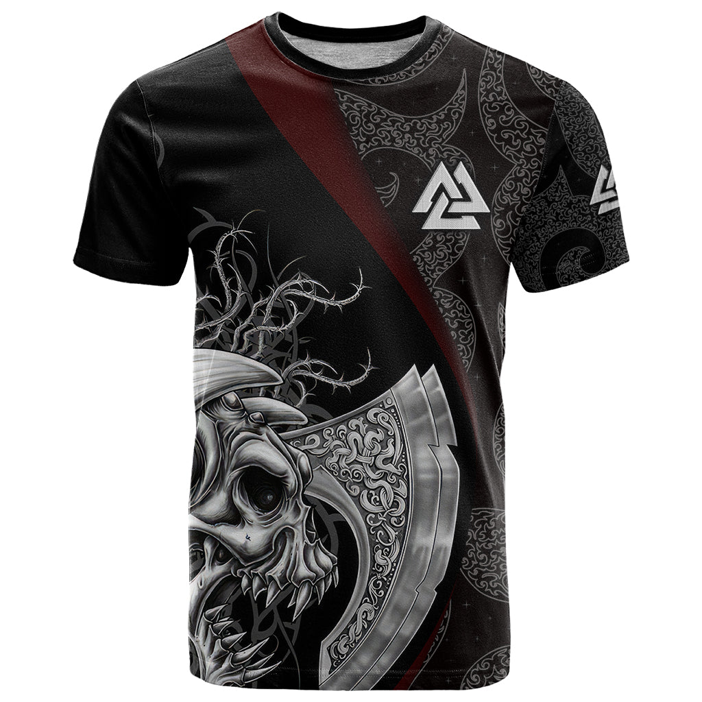 Viking Valhalla T-Shirt Skull And Axe Graphic Tee