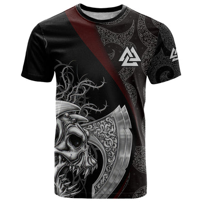 Viking Valhalla T-Shirt Skull And Axe Graphic Tee
