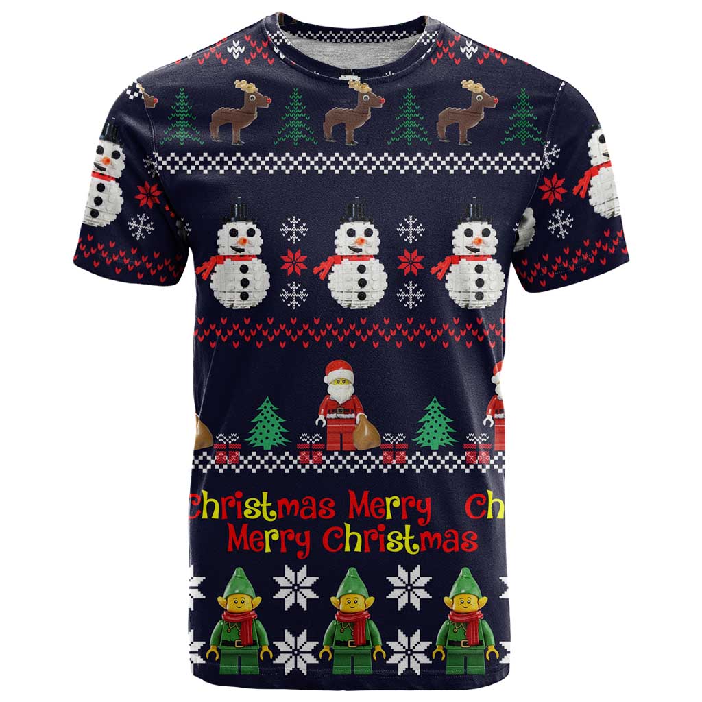 Lego Awesome Christmas T-Shirt Funny Xmas Holiday Patterns Graphic Tee