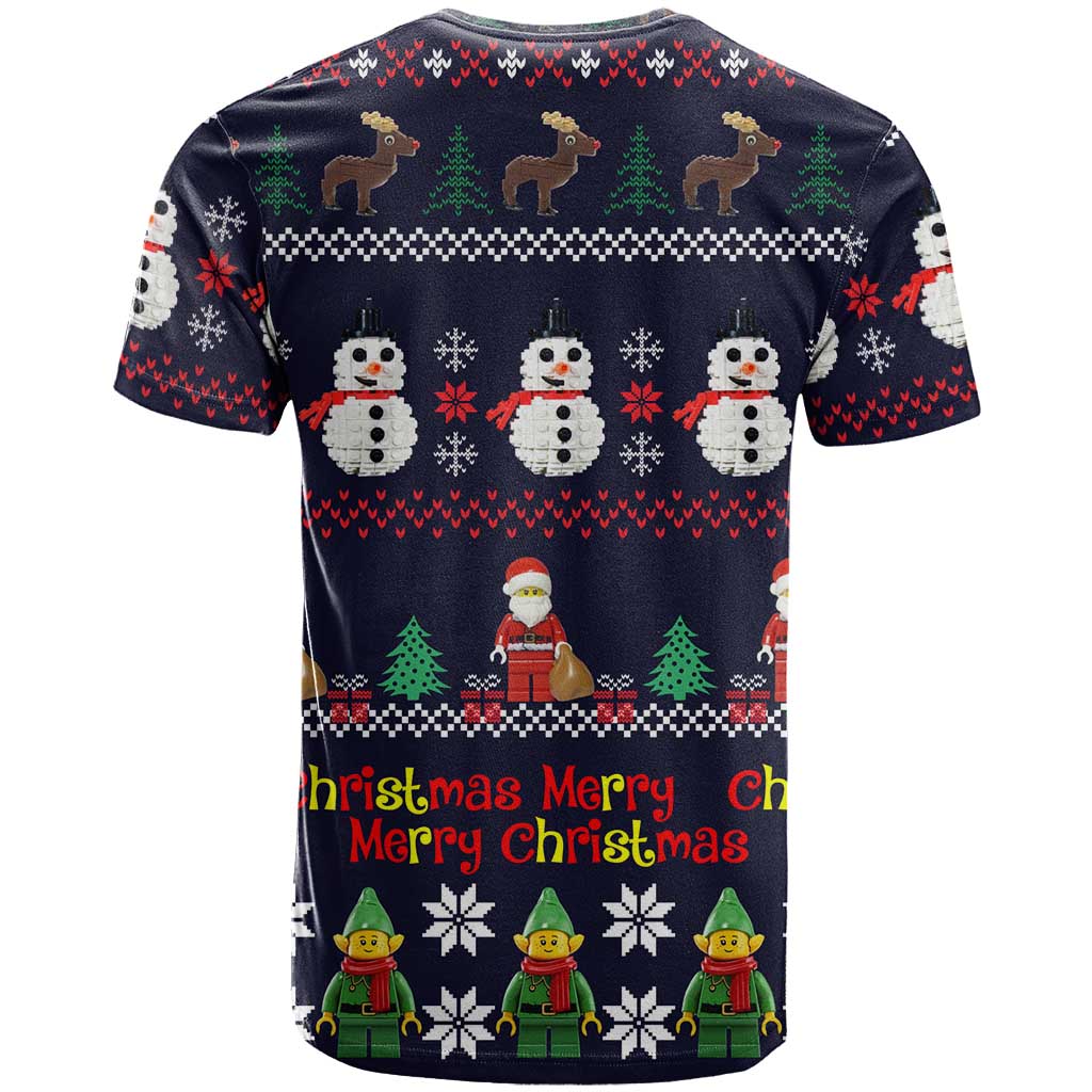 Lego Awesome Christmas T-Shirt Funny Xmas Holiday Patterns Graphic Tee