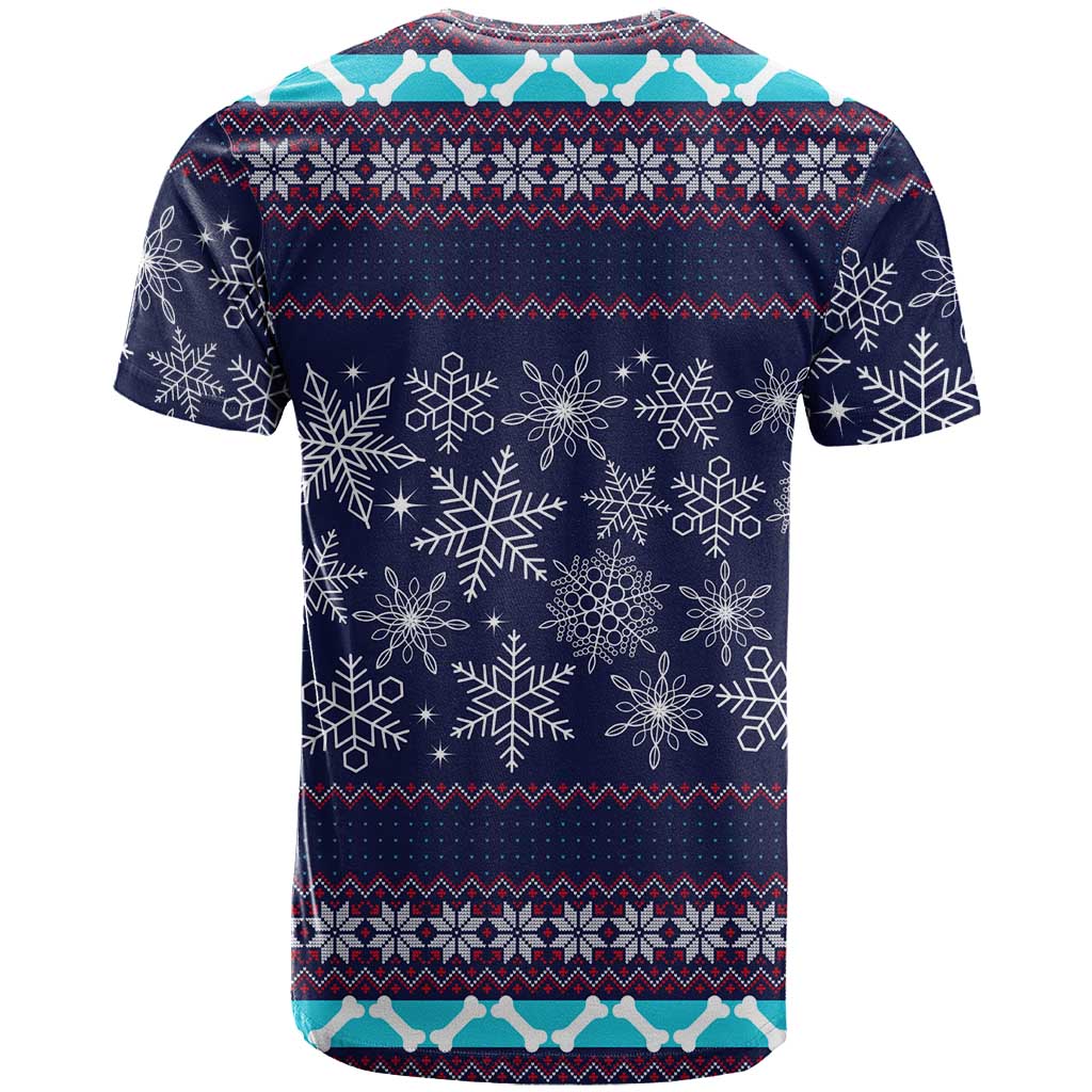 Don't Be A Normal Dog Dad Christmas T-Shirt Funny Xmas Holiday Patterns Graphic Tee
