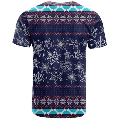 Don't Be A Normal Dog Dad Christmas T-Shirt Funny Xmas Holiday Patterns Graphic Tee