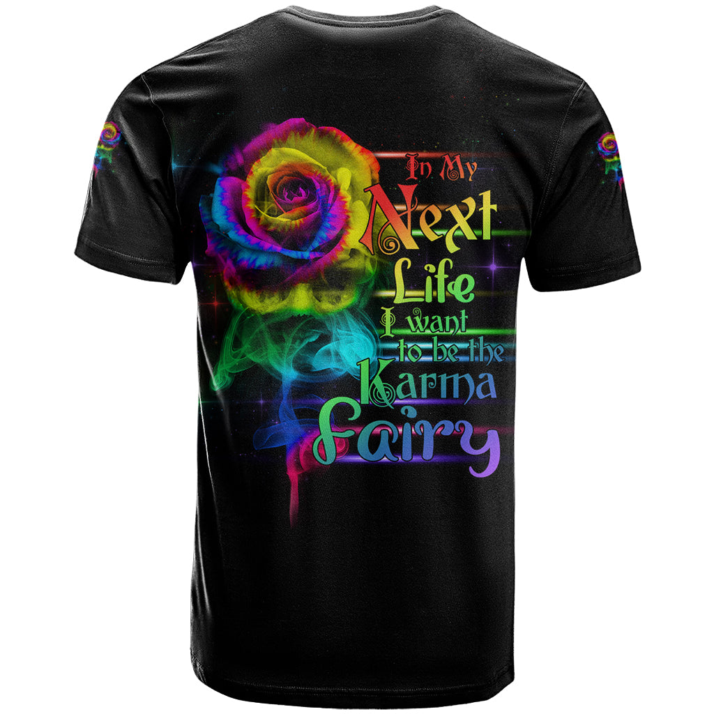 Karma Fairy Rose Smoke Skull T-Shirt Graphic Tee