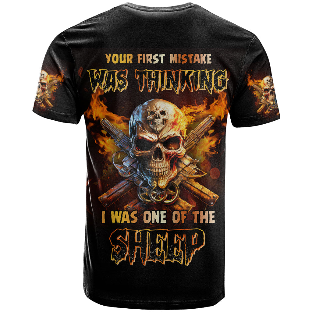 Your First Mistake Fire Skull T-Shirt Graphic Tee