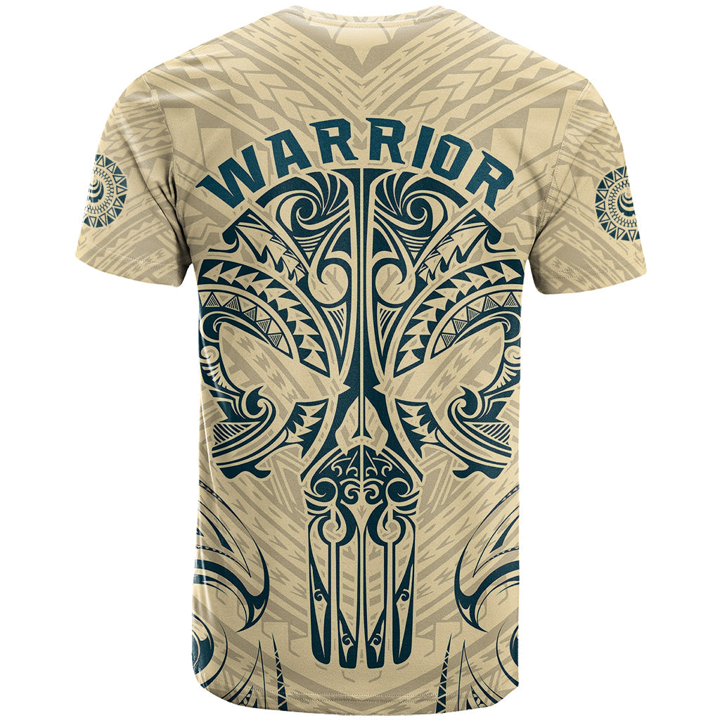 Polynesian T-Shirt Warrior Skull with Tribal Patterns Tattoo Design Graphic Tee