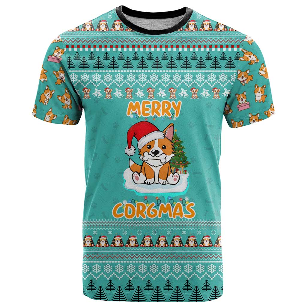 Funny Dog Merry Corgmas Christmas T-Shirt Xmas Holiday Patterns Graphic Tee