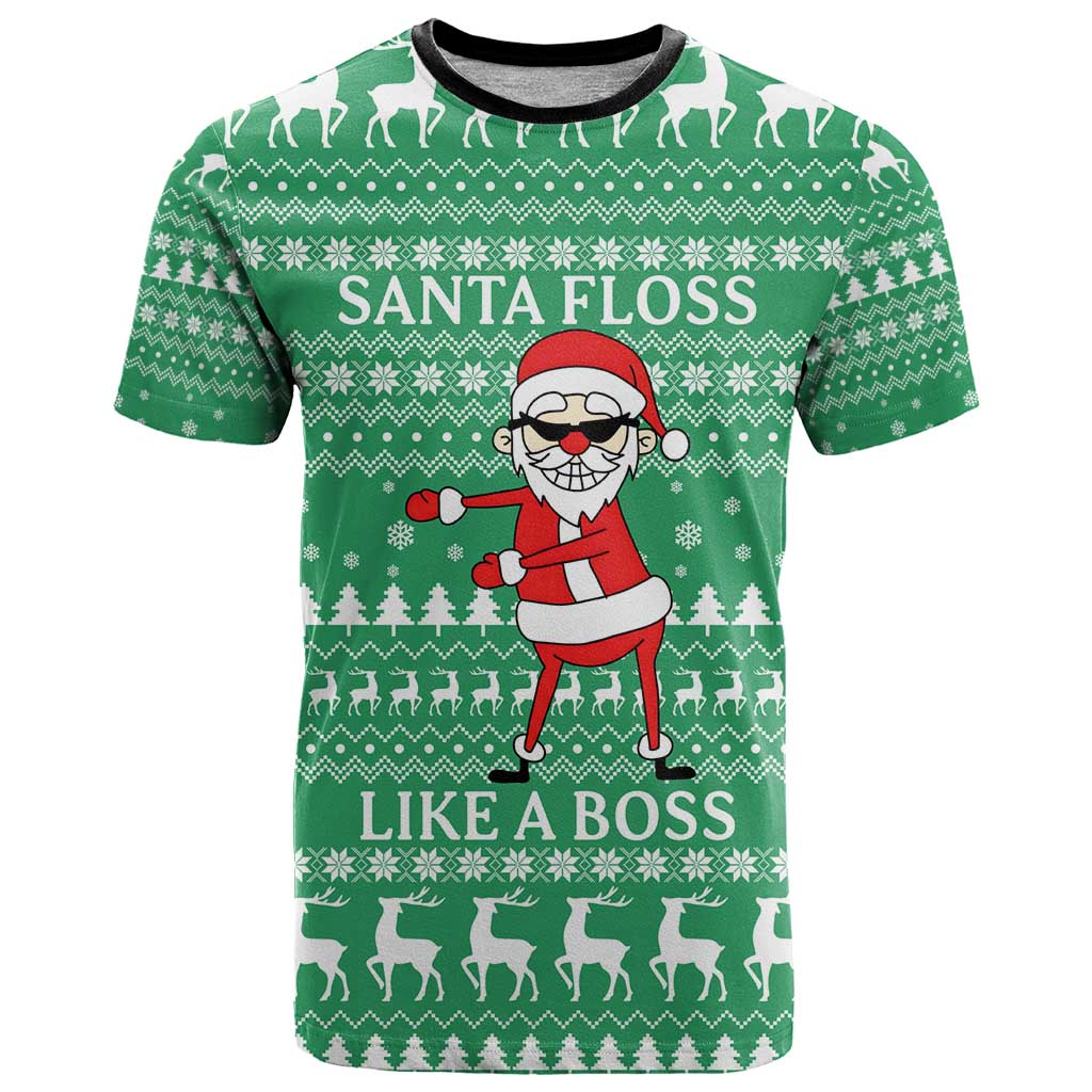 Funny Santa Claus Christmas T-Shirt Xmas Holiday Patterns Graphic Tee
