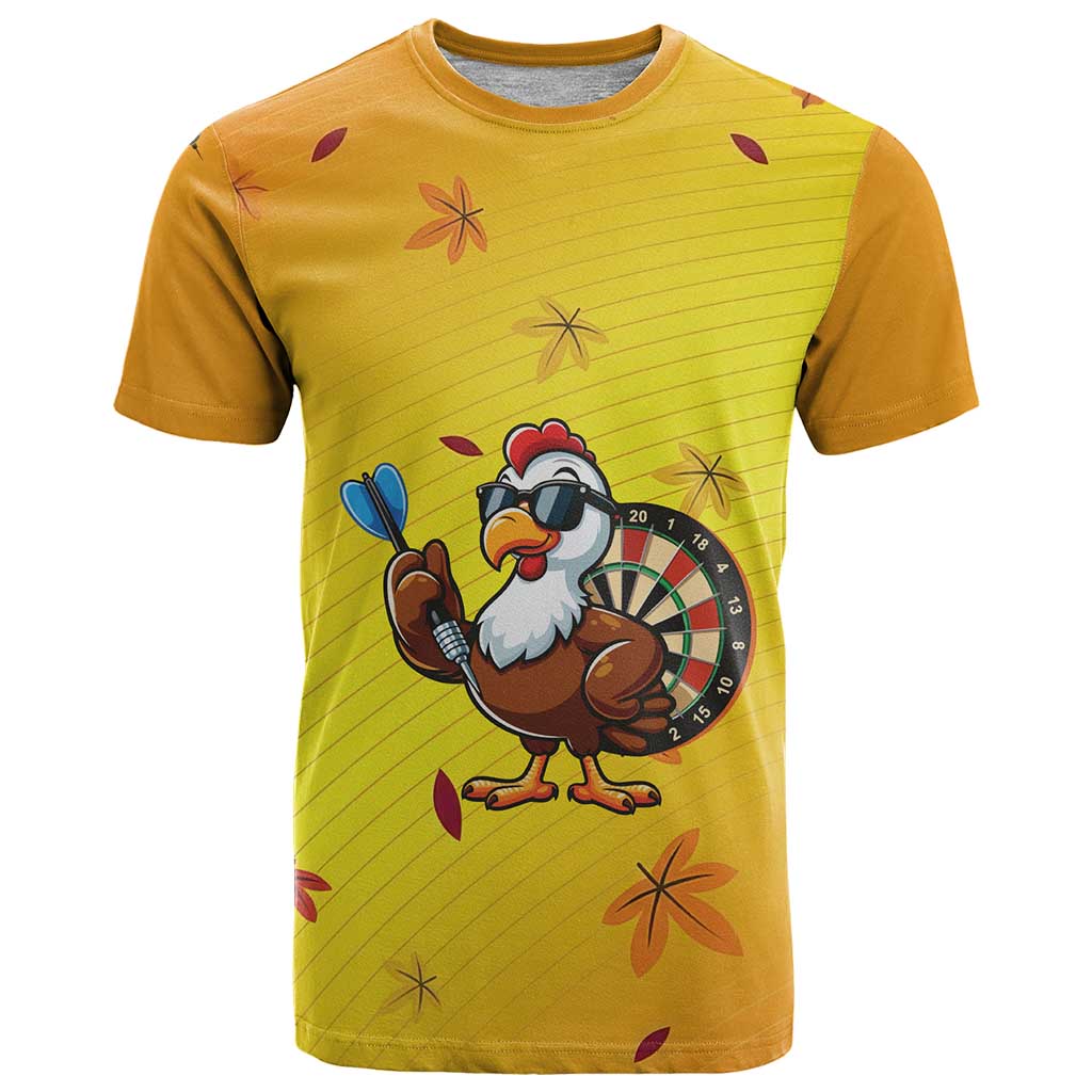 Personalized Funny Turkey Darts T-Shirt with Sunglasses Dartboard Graphic Tee