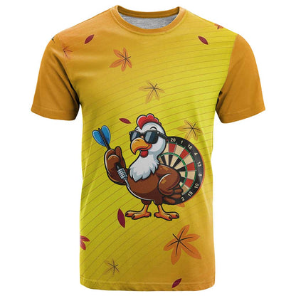 Personalized Funny Turkey Darts T-Shirt with Sunglasses Dartboard Graphic Tee