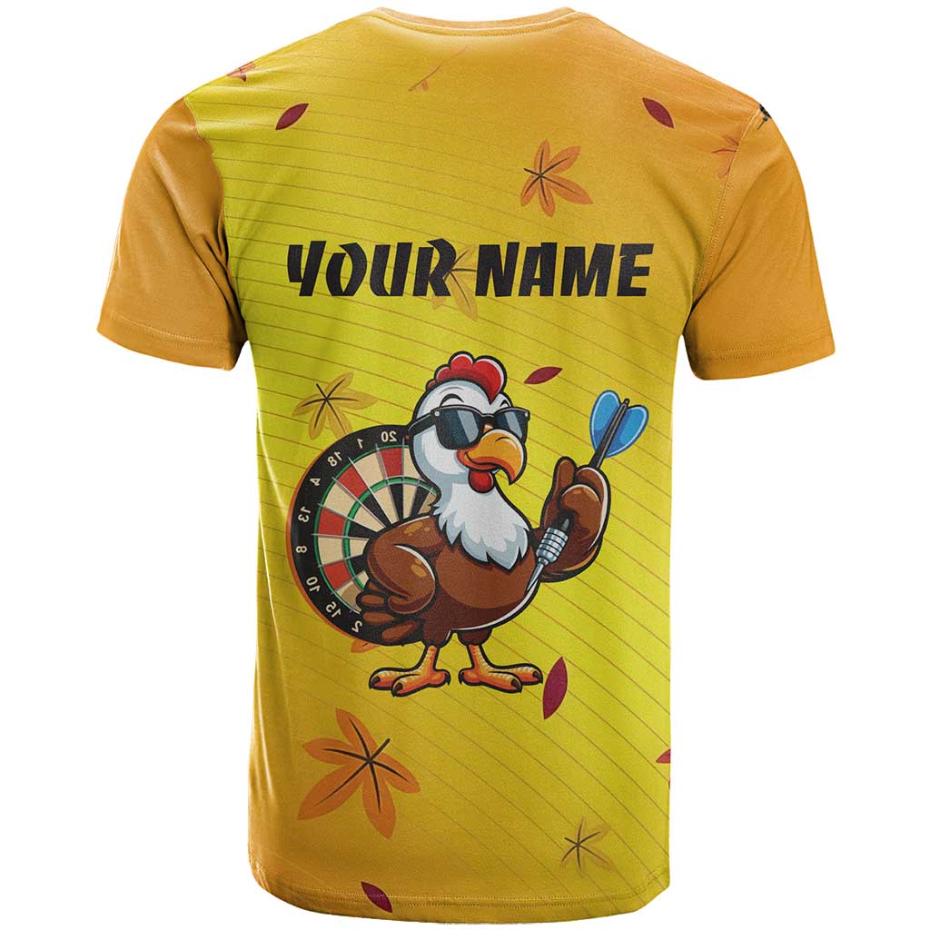 Personalized Funny Turkey Darts T-Shirt with Sunglasses Dartboard Graphic Tee