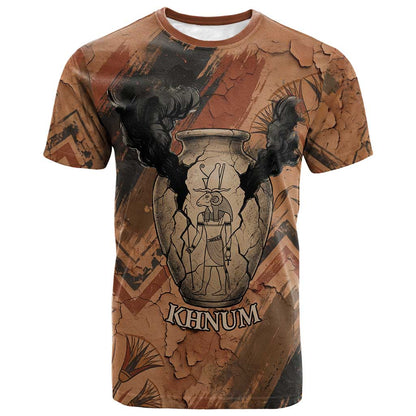 Khnum T-Shirt Ancient Egyptian Earthy Cracked Papyrus - Divine Potter Graphic Tee