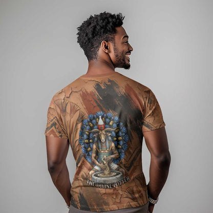 Khnum T-Shirt Ancient Egyptian Earthy Cracked Papyrus - Divine Potter Graphic Tee