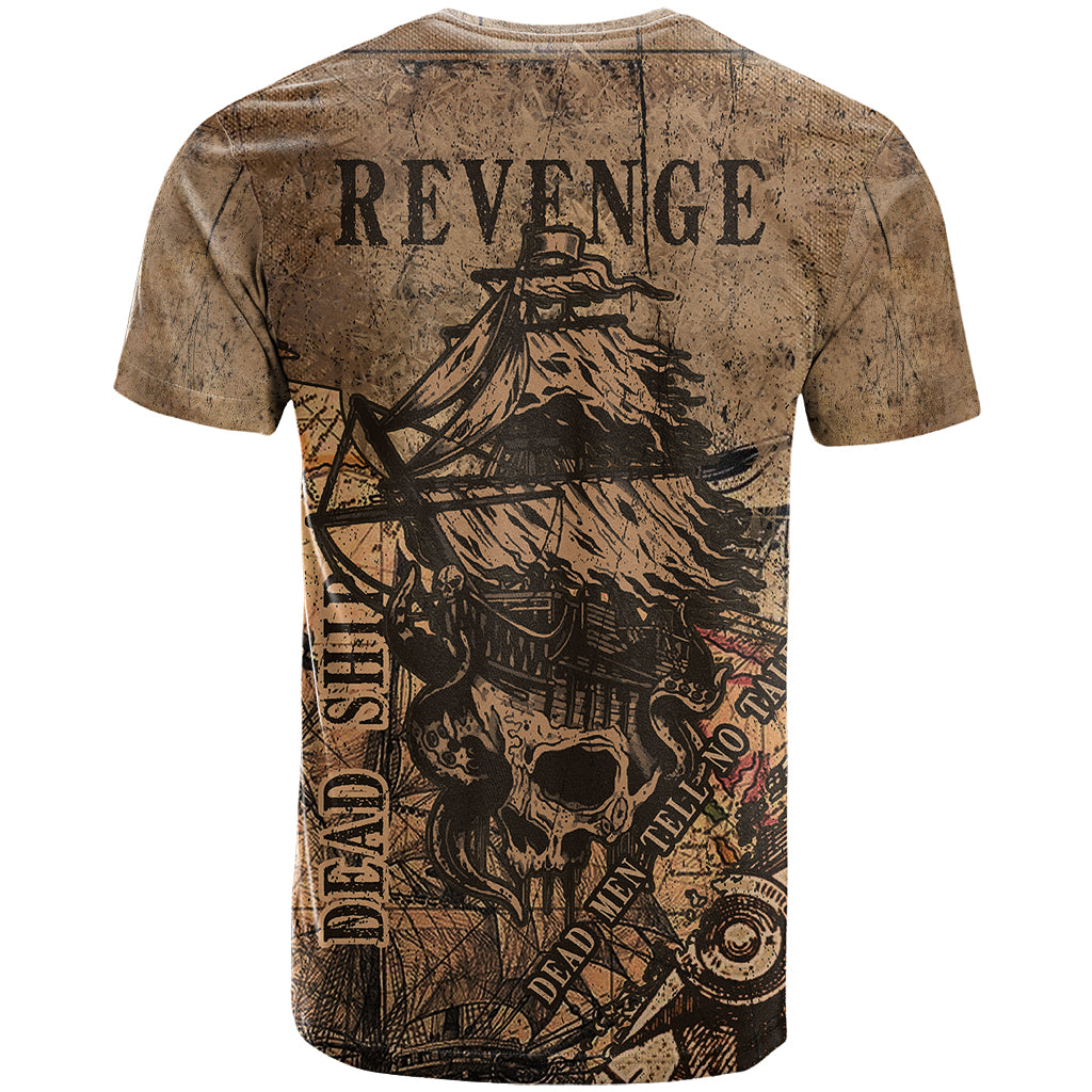 Skull Pirate T-Shirt Revenge Vintage Style Art Graphic Tee