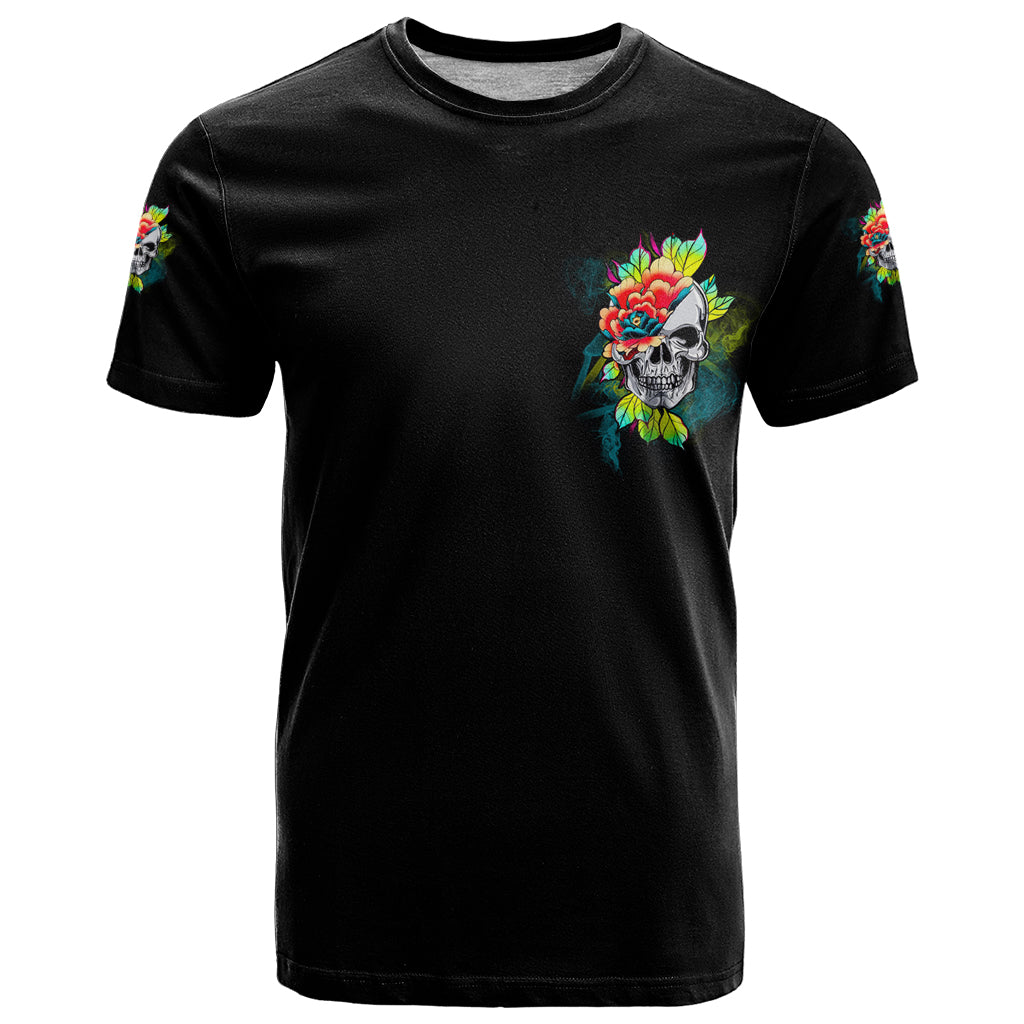 Warning This Tattooed Girl Flower T-Shirt Graphic Tee