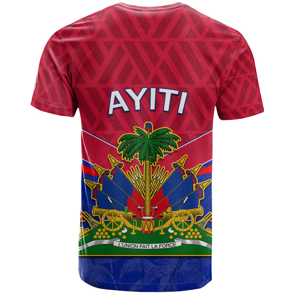 Haiti T-Shirt Ayiti Coat Of Arms With Map Graphic Tee