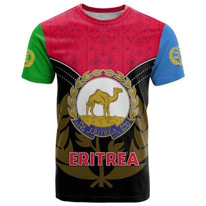 Eritrea T-Shirt Coat Of Arms And Map With Cross Graphic Tee