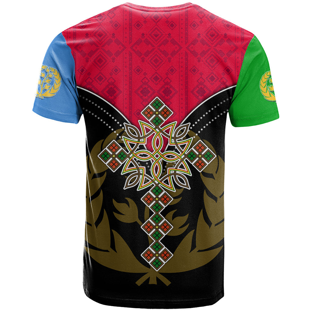 Eritrea T-Shirt Coat Of Arms And Map With Cross Graphic Tee