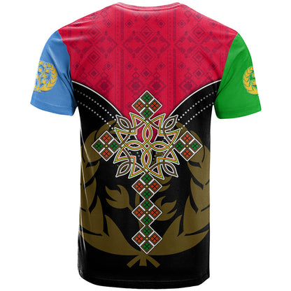 Eritrea T-Shirt Coat Of Arms And Map With Cross Graphic Tee