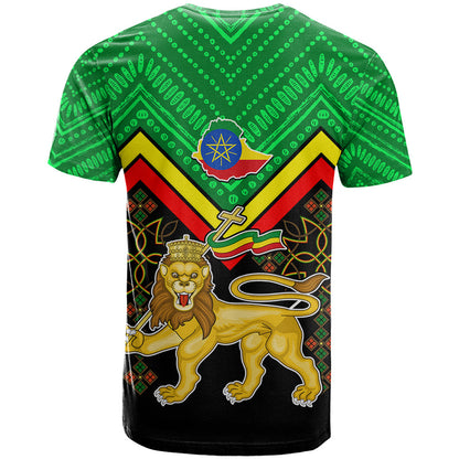 Ethiopia T-Shirt Coat Of Arms With Hand Drawn Pattern Graphic Tee