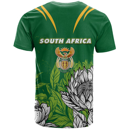South Africa T-Shirt King Protea With Flag Graphic Tee