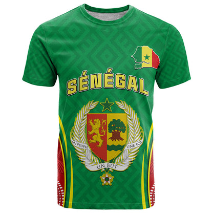 Senegal T-Shirt Africa Tribal Pattern With Coat Of Arms Graphic Tee