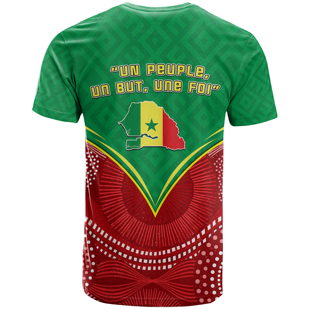 Senegal T-Shirt Africa Tribal Pattern With Coat Of Arms Graphic Tee