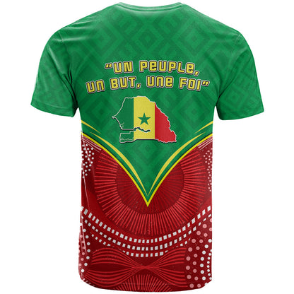 Senegal T-Shirt Africa Tribal Pattern With Coat Of Arms Graphic Tee