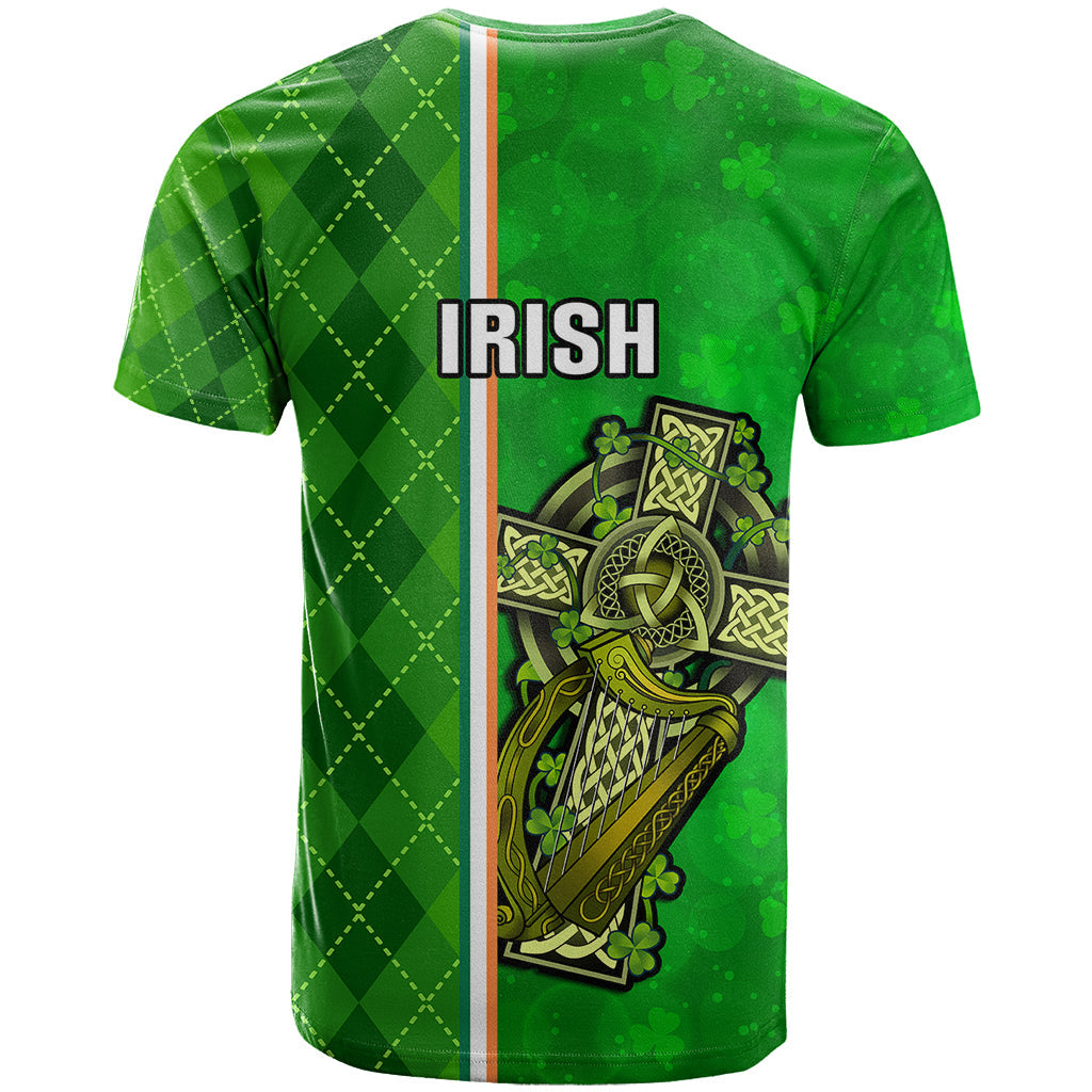 Ireland T-Shirt Cross With Shamrock Simple Style Graphic Tee