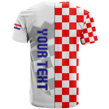 Personalised Croatia T-Shirt Chessboard Mix Coat Of Arms Graphic Tee
