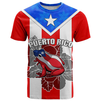 Puerto Rico T-Shirt Coqui Frog Mix Flor de Maga Graphic Tee
