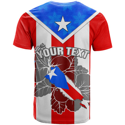 Custom Puerto Rico T-Shirt Coqui Frog Mix Flor de Maga Graphic Tee