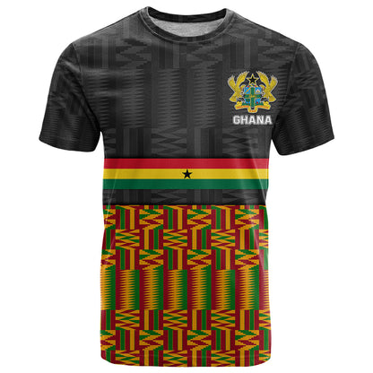 Ghana T-Shirt Kente Pattern With Coat Of Arms Graphic Tee