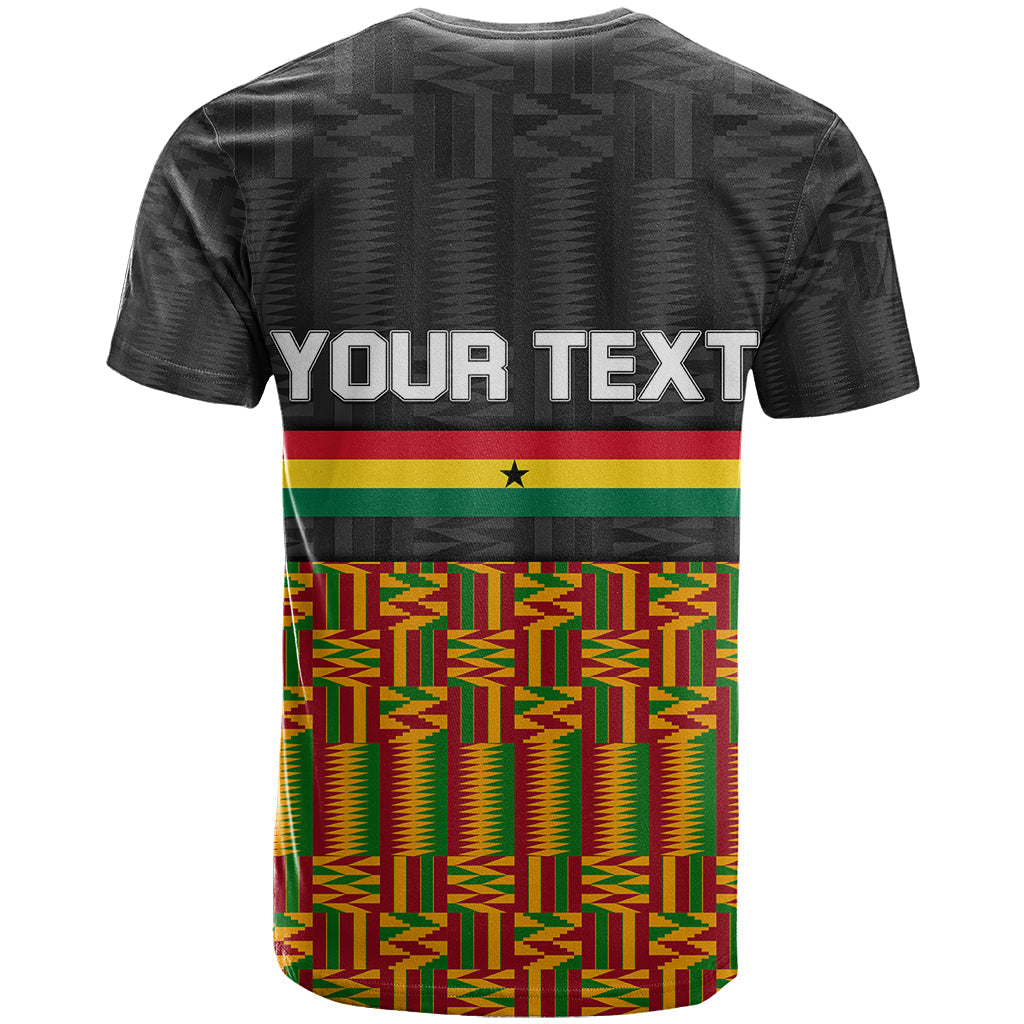 Custom Ghana T-Shirt Kente Pattern With Coat Of Arms Graphic Tee