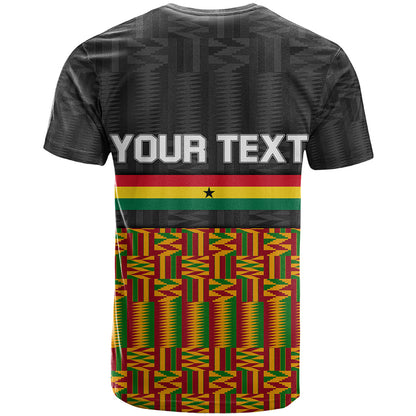 Custom Ghana T-Shirt Kente Pattern With Coat Of Arms Graphic Tee