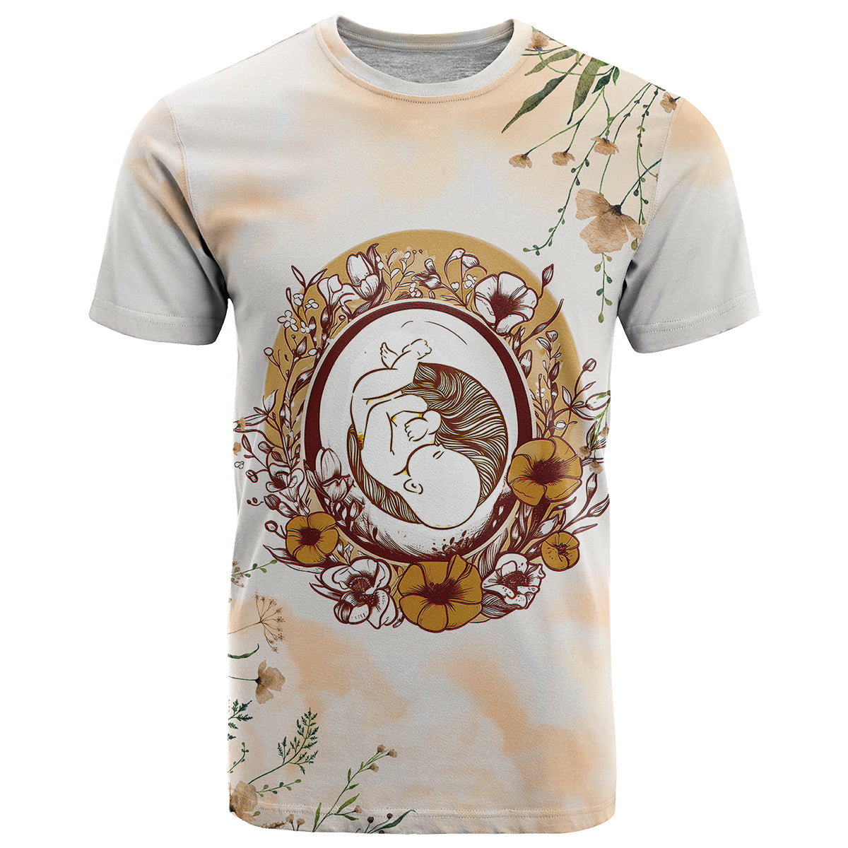 First Mothers Day Expecting Mom With Baby T-Shirt Graphic Tee