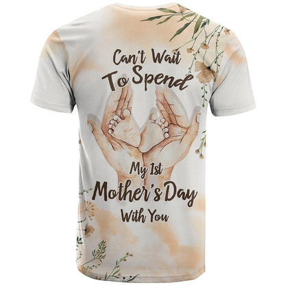 First Mothers Day Expecting Mom With Baby T-Shirt Graphic Tee