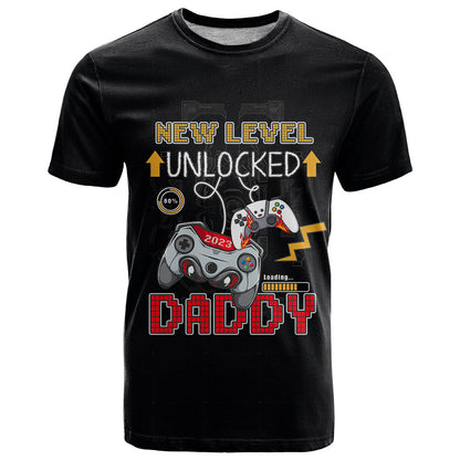 Father's Day T-Shirt Gamer Dad Level Up Graphic Tee