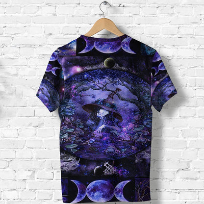 Wicca Tree Of Life With Witch T-Shirt Simple Vibes Graphic Tee