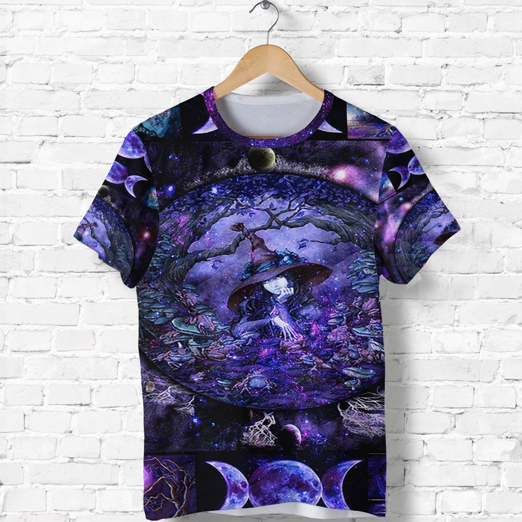 Wicca Tree Of Life With Witch T-Shirt Simple Vibes Graphic Tee